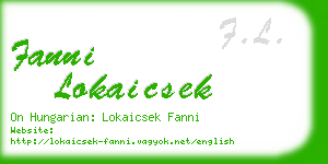 fanni lokaicsek business card